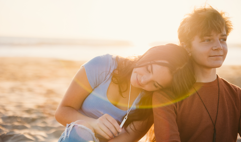 a couple on the beach